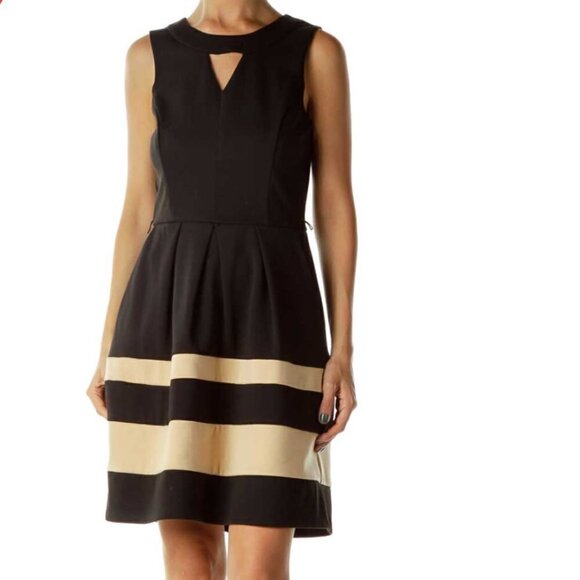 BCX Dresses & Skirts - BCX Black/Beige Sleeveless Dress